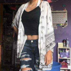 Black and white shawl